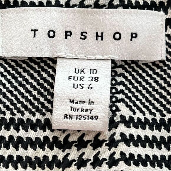 Topshop Houndstooth Button Down Long Sleeve Shirt size 6 - Picture 5 of 11
